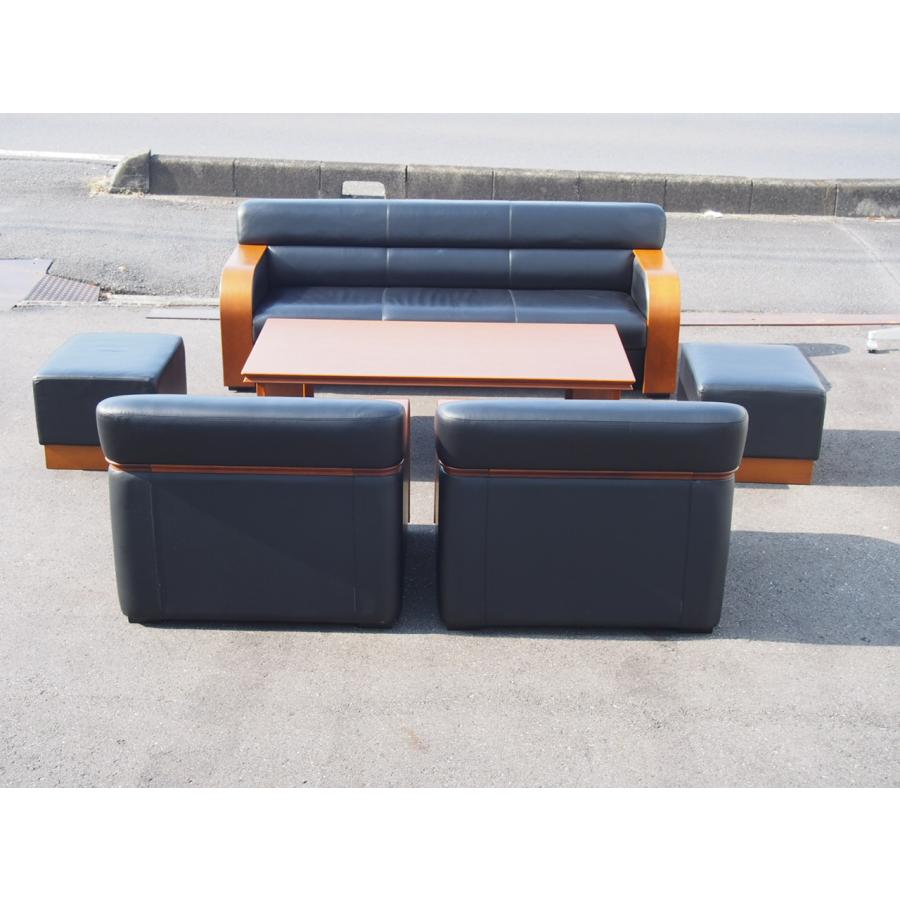 ☆ 程度良好 内田洋行 UCHIDA RD-72 応接セット 6点セット 背・座/総革