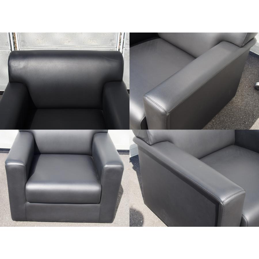 ☆ 中古 程度良好 Knoll? 総革張り 応接セット アームソファ−5 ☆ 中古 程度良好 Knoll? 総革張り 応接セット アームソファ−5