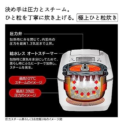 日立 炊飯器 5.5合 圧力IH ふっくら御膳 蒸気カット RZ-V100DM W パールホワイト 極上ひと粒炊き 外硬内軟 で 大火力