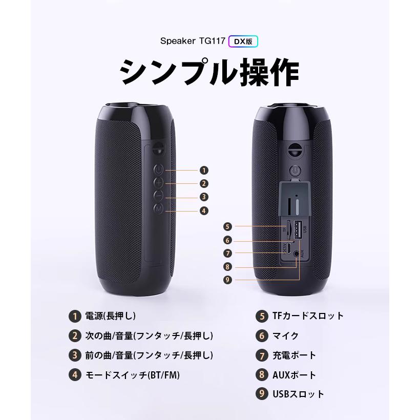 スピーカー Bluetooth 5.0 ポータブルスピーカー ワイヤレススピーカー