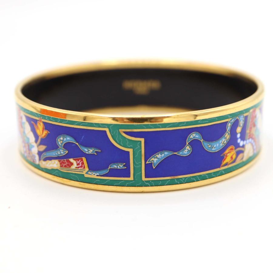 ✨️美品✨️ エルメス エマイユ バングル レディース ブルー ゴールド 青 質屋 HERMES エルメス バングル エマイユGM ゴールドカラー ブルー系