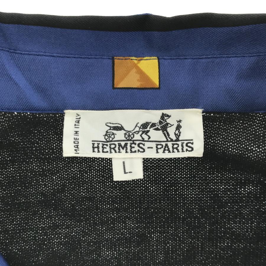 質屋 エルメス HERMES シルク シャツ L サイズ コットン カシミヤ