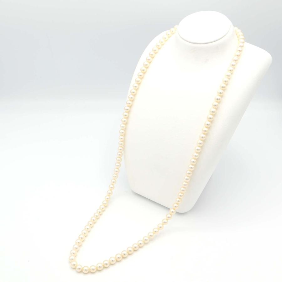 質屋 TASAKI タサキ あこや真珠 ロング パール ネックレス 7.5-8.0mm