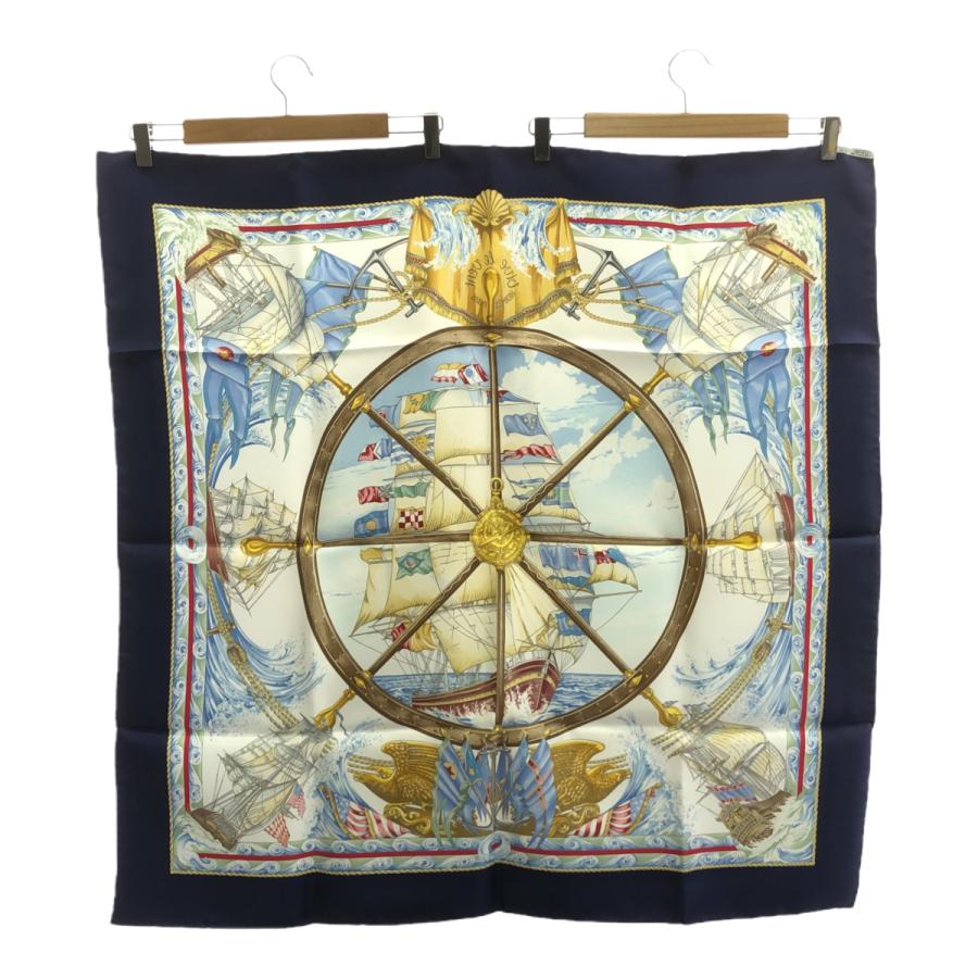 質屋 HERMES エルメス スカーフ カレ90 vive le vent 風よ吹け シルク