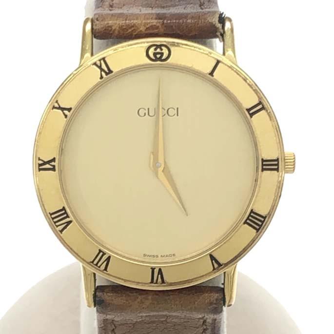 質屋 不動 腕時計 GUCCI グッチ 3000.2.M クォーツ QZ ラウンド