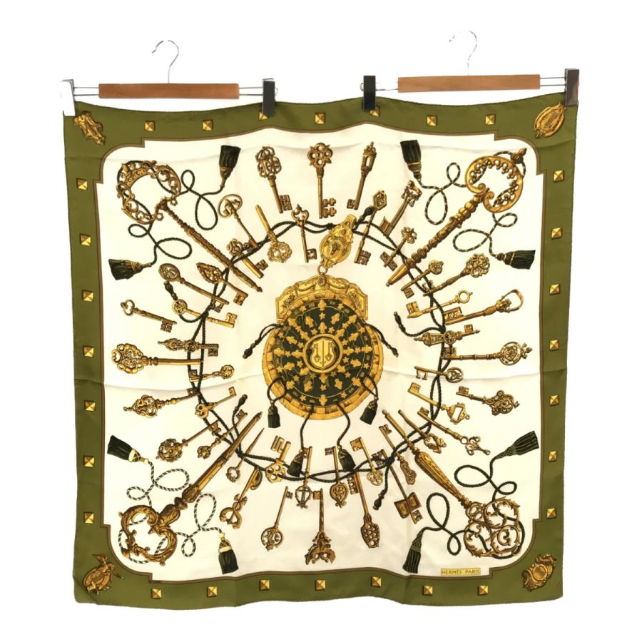 ★HERMES スカーフ モスリン カレ90 LES CLES 鍵 鍵柄 ☆HERMES スカーフ モスリン カレ90 LES CLES 鍵 鍵柄