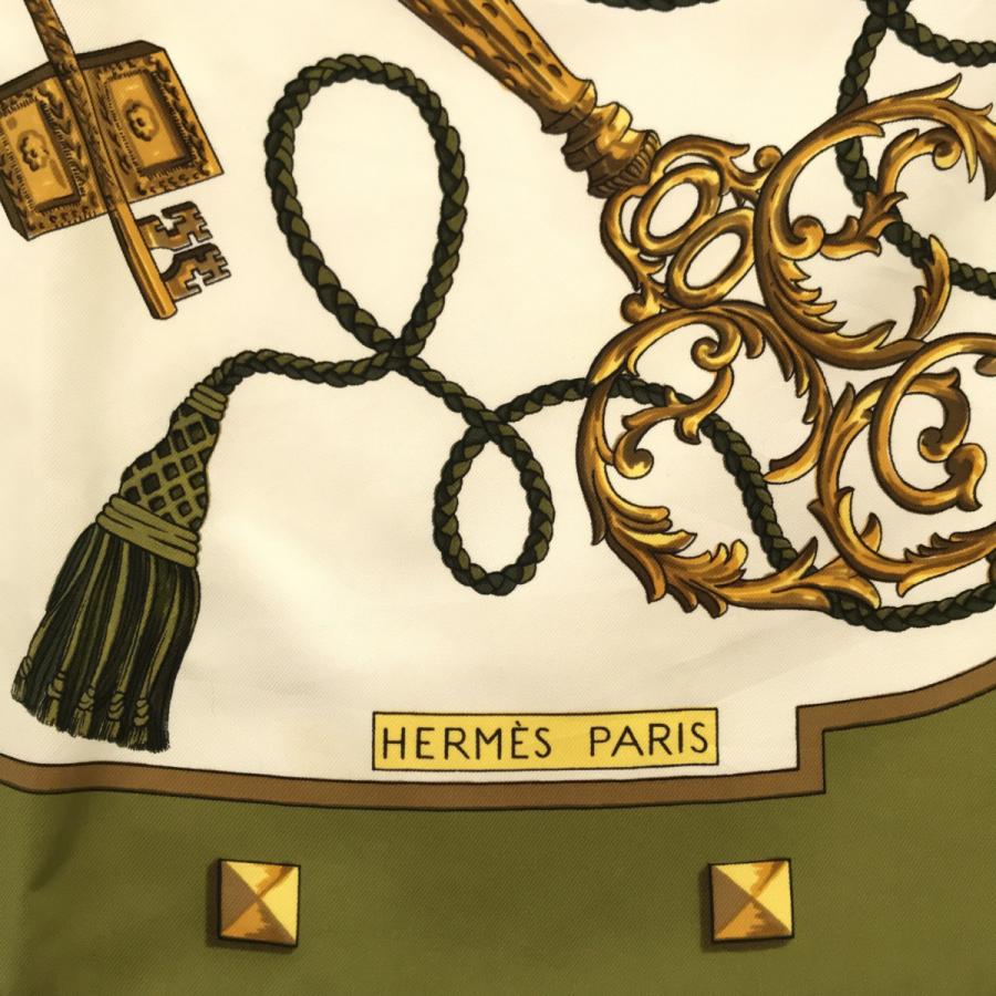 質屋 エルメス HERMES カレ90 LES CLES 鍵 スカーフ シルク