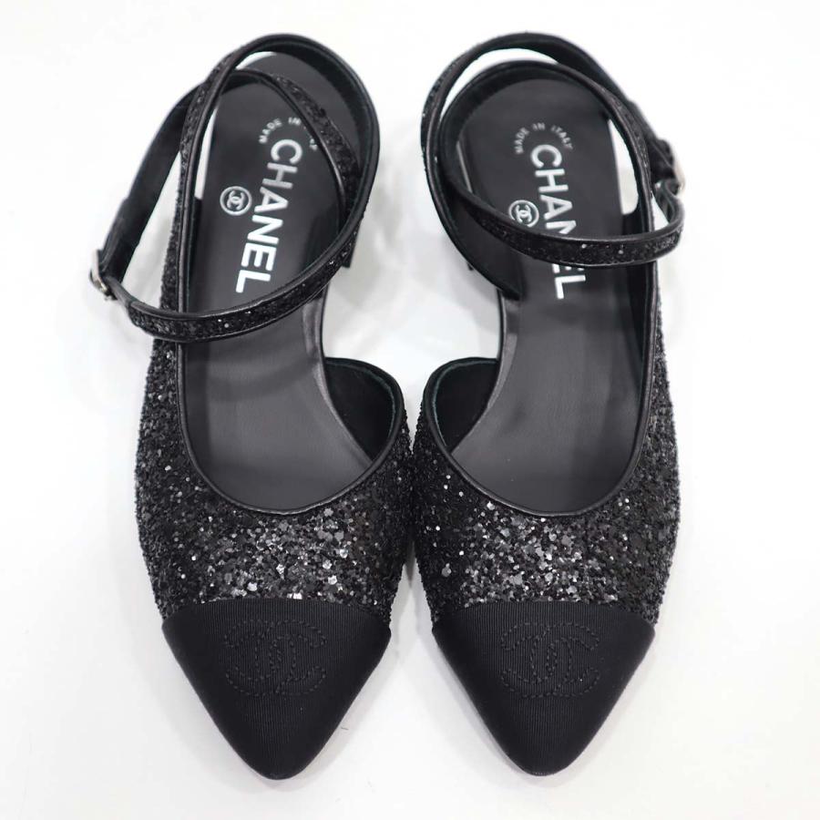 CHANEL【シャネル】ココマーク♡プリーツ ブラックパンプス CHANEL【シャネル】ココマーク♡プリーツ ブラックパンプス