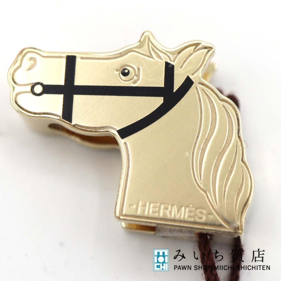 HERMES エルメス ホースシュー 馬蹄 スカーフリング ゴールドカラー 質屋 H4437 未使用 HERMES エルメス スカーフリング カドリージュ 馬