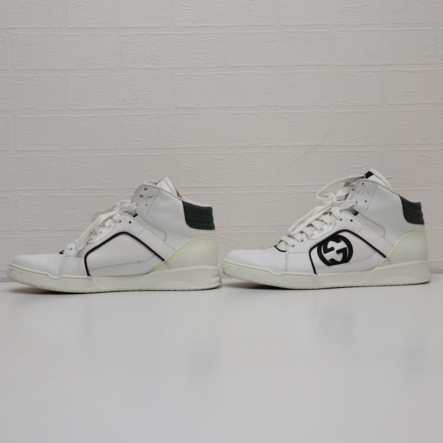 質屋 グッチ GUCCI スニーカー 7G ハイカット GG 295322 ホワイト 靴 