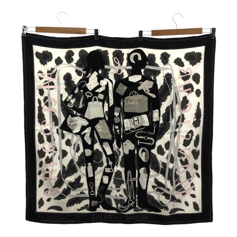 質屋 HERMES エルメス カレ90 MONSIEUR ET MADAME スカーフ ブラック