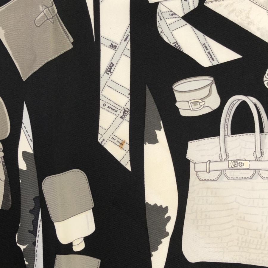 質屋 HERMES エルメス カレ90 MONSIEUR ET MADAME スカーフ ブラック