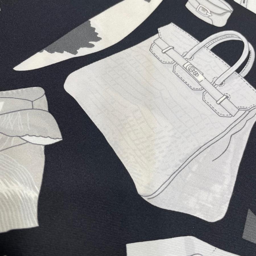 質屋 HERMES エルメス カレ90 MONSIEUR ET MADAME スカーフ ブラック