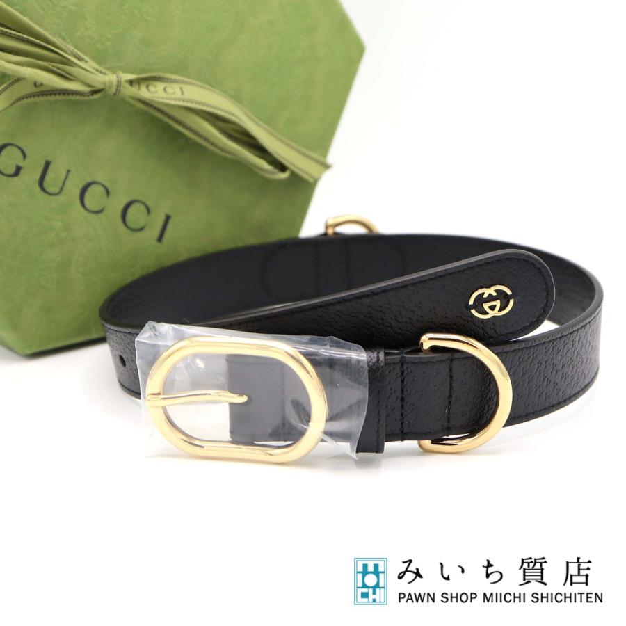 質屋 GUCCI グッチ 首輪 695256 L インターロッキングG ブラック
