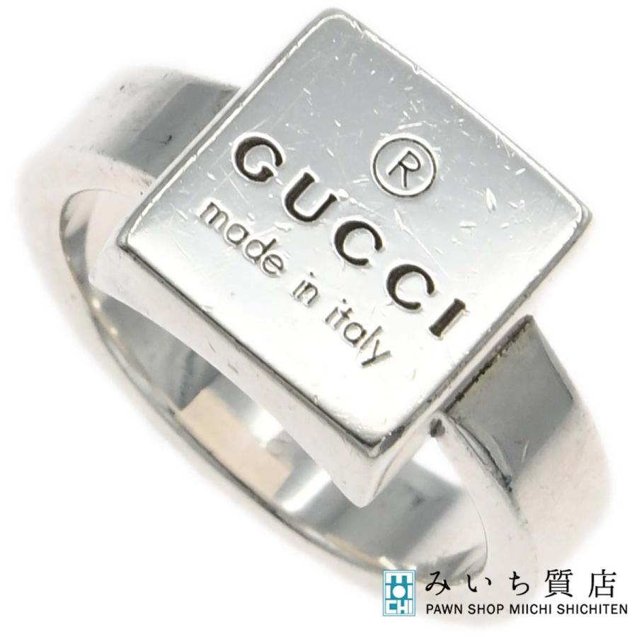 質屋 GUCCI グッチ リング スクエア プレート 8 約7.5号 925 シルバー 