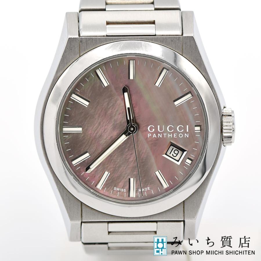 質屋 腕時計 稼働 グッチ GUCCI パンテオン 115.4 ブラックシェル文字