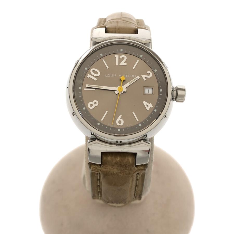 質屋 腕時計 稼働 LV ルイヴィトン タンブール Q1212 DP7853 ブラウン  