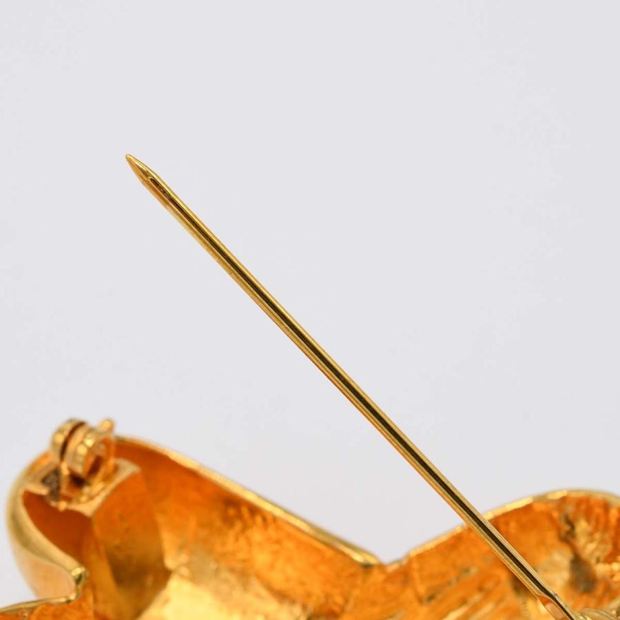 【希少】セリーヌ　ブローチチャーム　ゴールド　コサージュ　レディースアクセサリー 質屋 CELINE セリーヌ ブローチ コサージュ ゴールドカラー