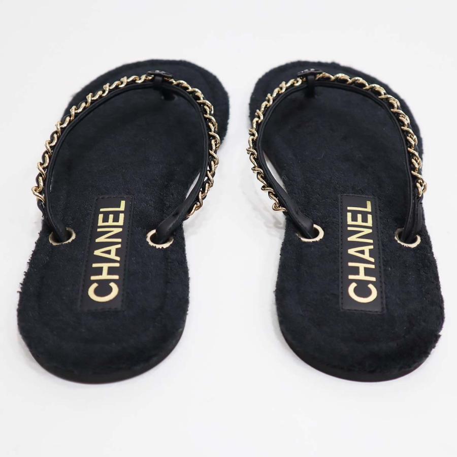 質屋 CHANEL シャネル ビーチサンダル G39886 ココマーク チェーン