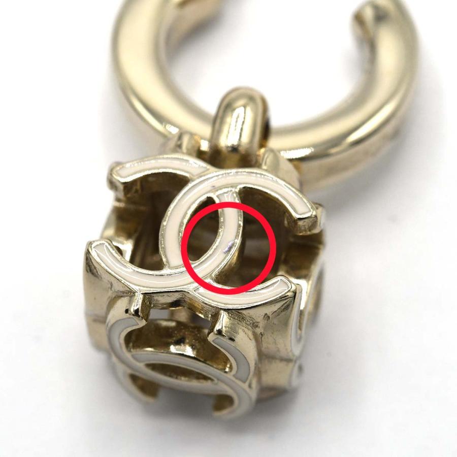 質屋 CHANEL シャネル ピアス A22K ココマーク フープ ダイス AB9567