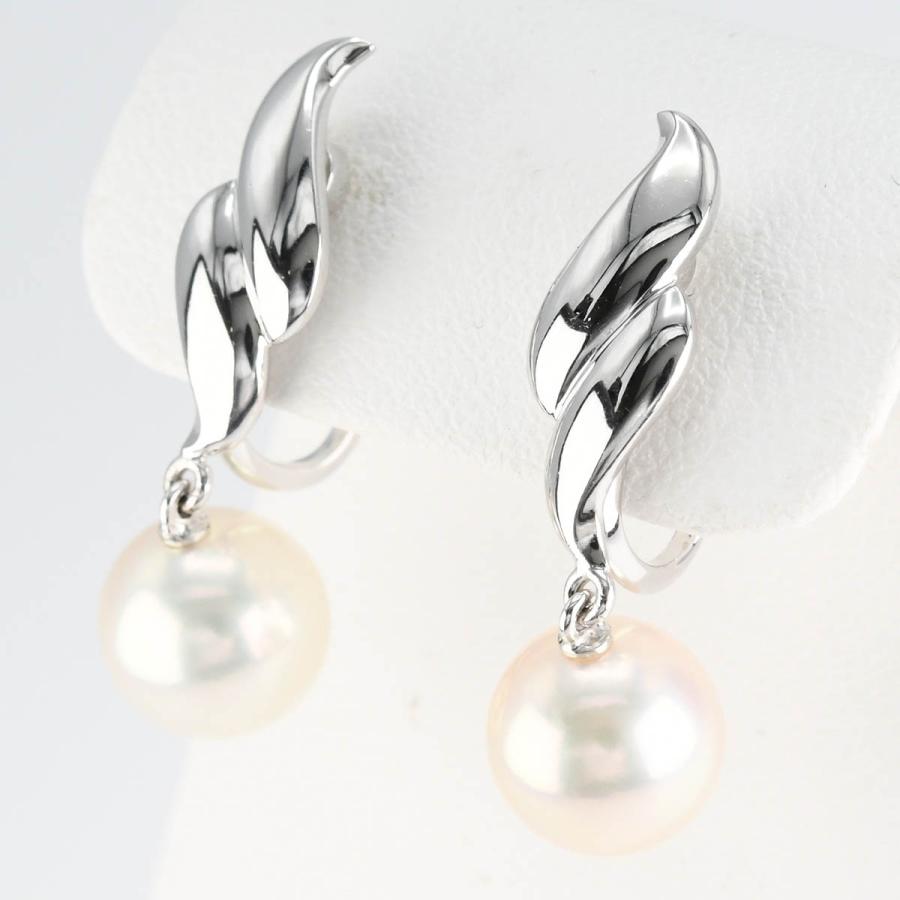 質屋 仕上済 MIKIMOTO ミキモト パール イヤリング K18 約6.3g