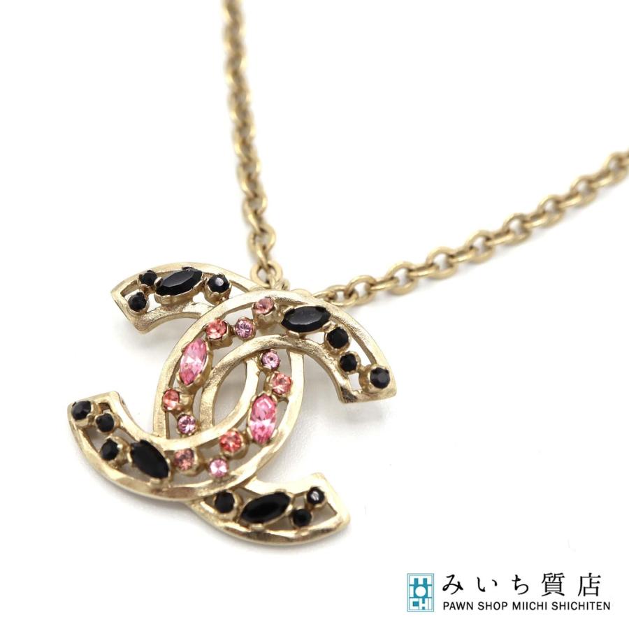 CHANEL ココマーク ラインストーン ネックレス ゴールド シャネル CHANEL ［飯能本店］CHANEL シャネル ココマーク ラインストーン