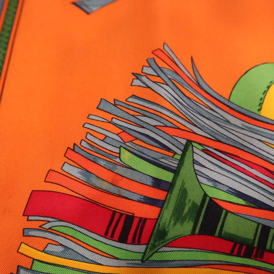 質屋 エルメス HERMES 服 オレンジ シャツ 40 サイズ シルク CUIRS DU