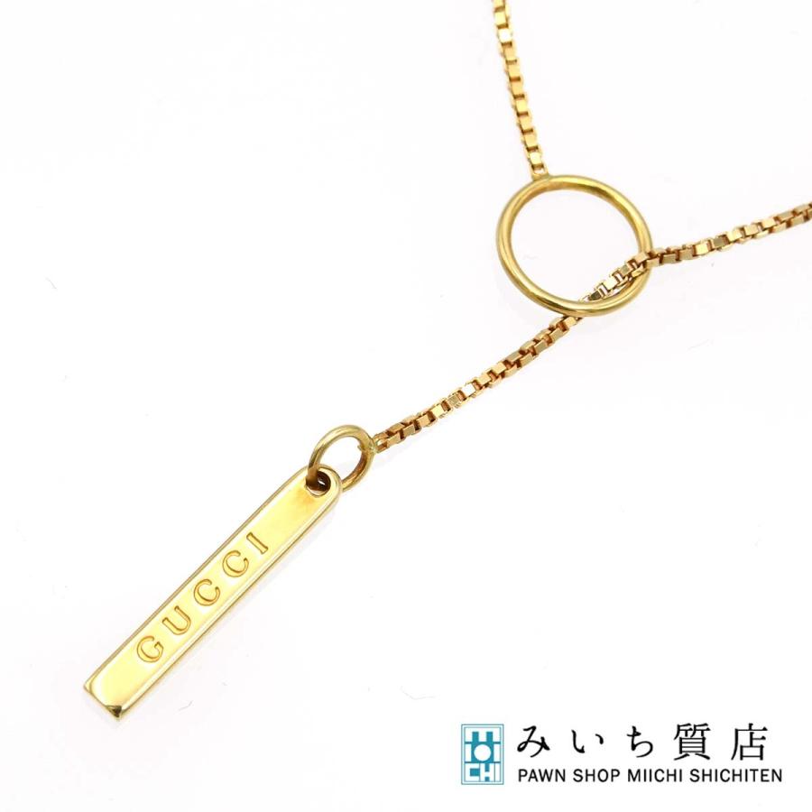 質屋 GUCCI グッチ ネックレス ラリアット ラリエット ロゴプレート