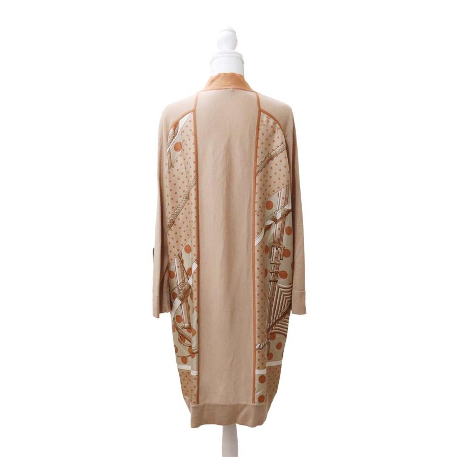 質屋 HERMES エルメス ツイルレーヌ ロングカーディガン Clic Clac a Pois クリッククラック ワンピース シルク 服 サイズ36 オレンジ系 H23220 みいち質店の画像