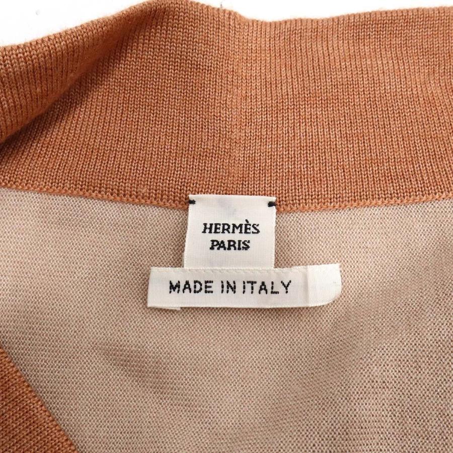 質屋 HERMES エルメス ツイルレーヌ ロングカーディガン Clic Clac a Pois クリッククラック ワンピース シルク 服 サイズ36 オレンジ系 H23220 みいち質店の画像