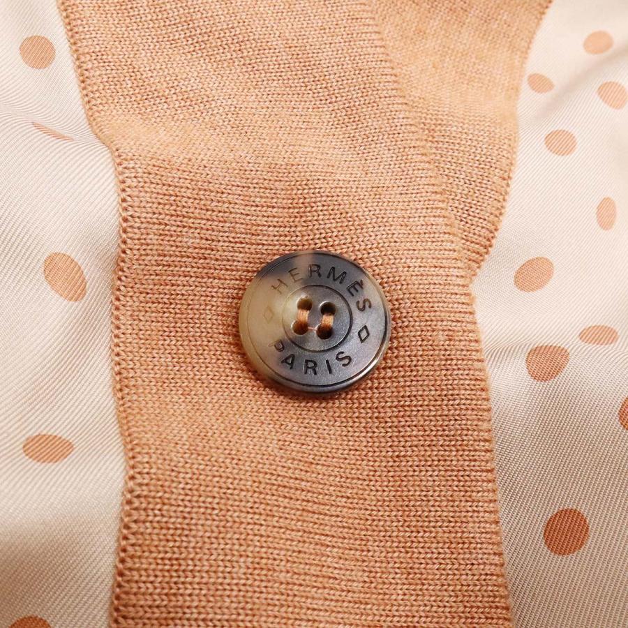質屋 HERMES エルメス ツイルレーヌ ロングカーディガン Clic Clac a Pois クリッククラック ワンピース シルク 服 サイズ36 オレンジ系 H23220 みいち質店の画像