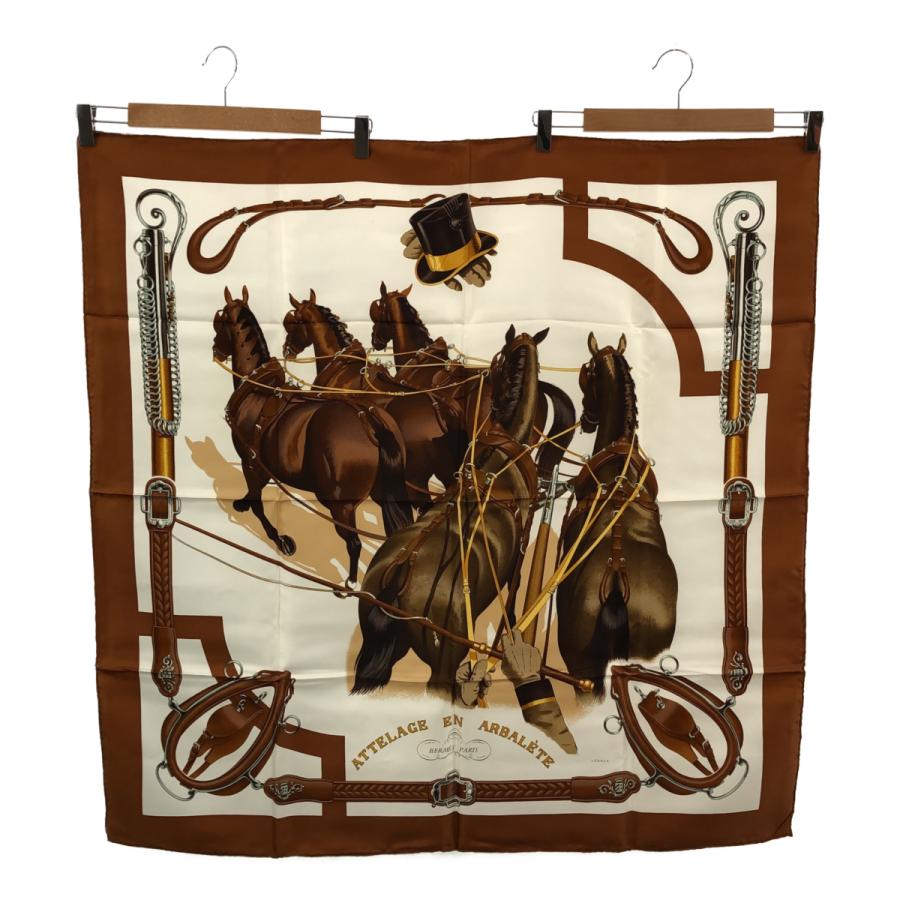 937 エルメス カレ90 ATTELAGE EN ARBALETE スカーフ 質屋 エルメス HERMES カレ90 ATTELAGE EN ARBALETE 馬車弓形連結