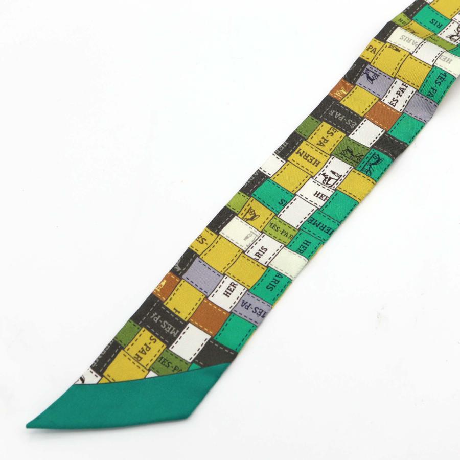 【HERMES】ツイリー ボルデュック柄 ホワイト/ブラック☆Ａ品☆質屋 ユニオン本通店 エルメス HERMES(エルメス)/ツイリー「ボルデュック」/×ホワイト×ブラックの買取