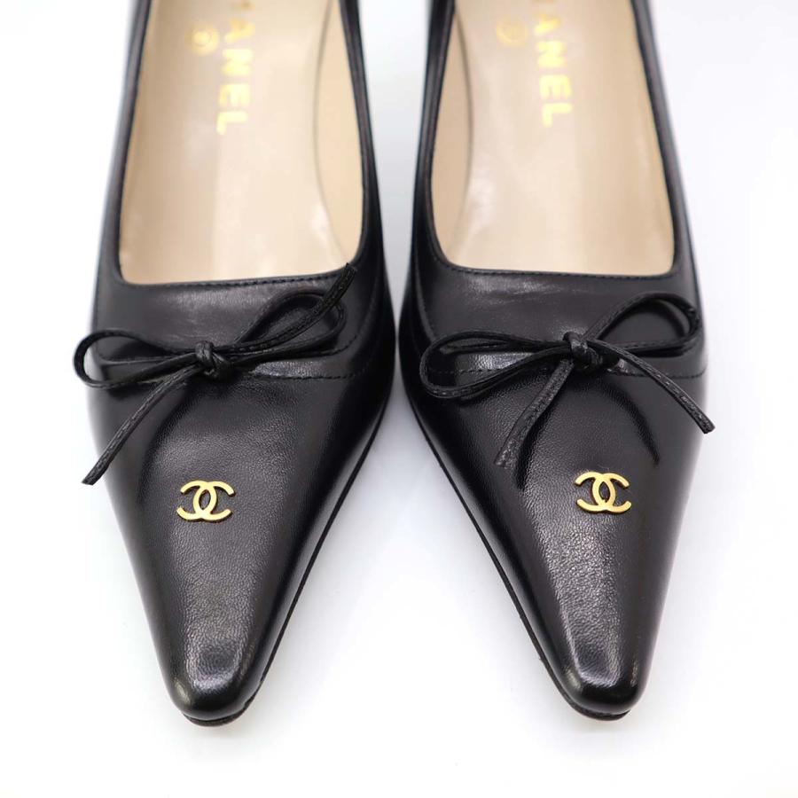 質屋 シャネル パンプス ココマーク ブラック 36 1/2 23.5cm CHANEL 質屋 シャネル パンプス ココマーク ブラック 36 1/2 23.5cm CHANEL