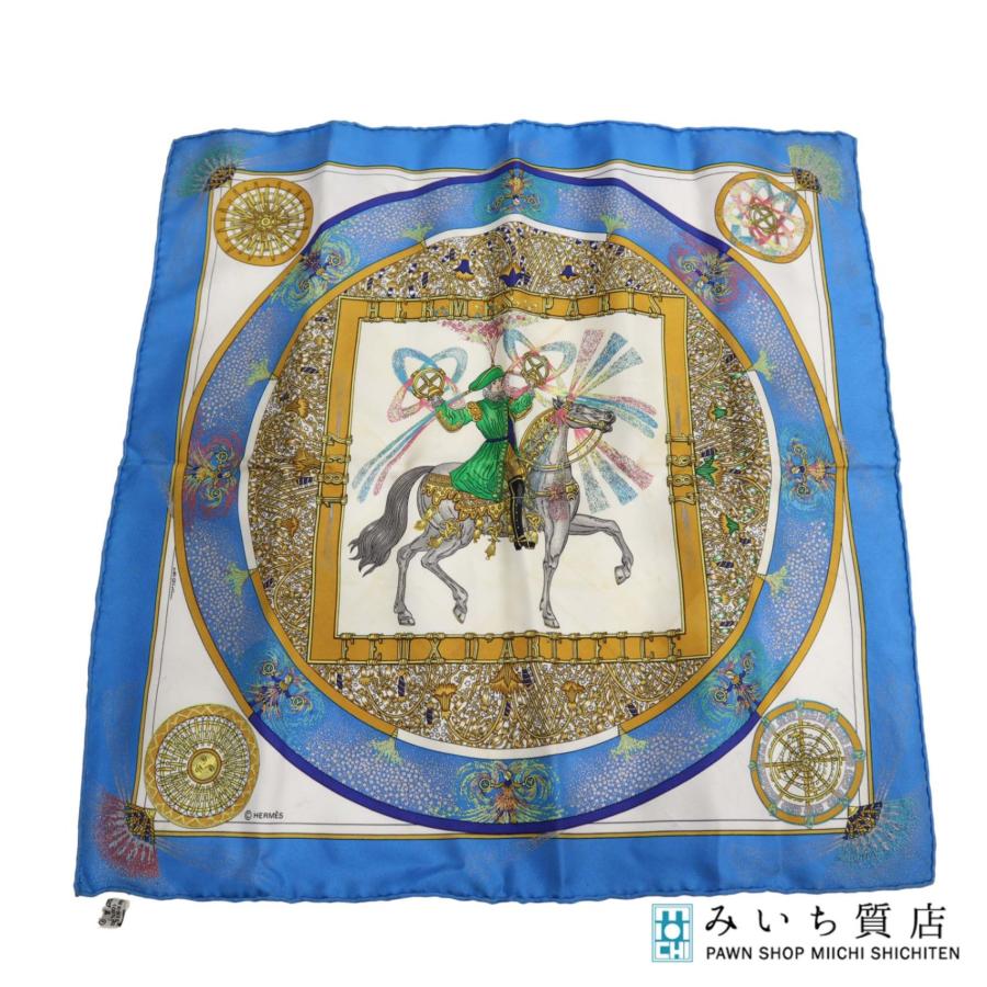 質屋 HERMES エルメス スカーフ カレ45 プチカレ FEUX DARTIFICE 技巧