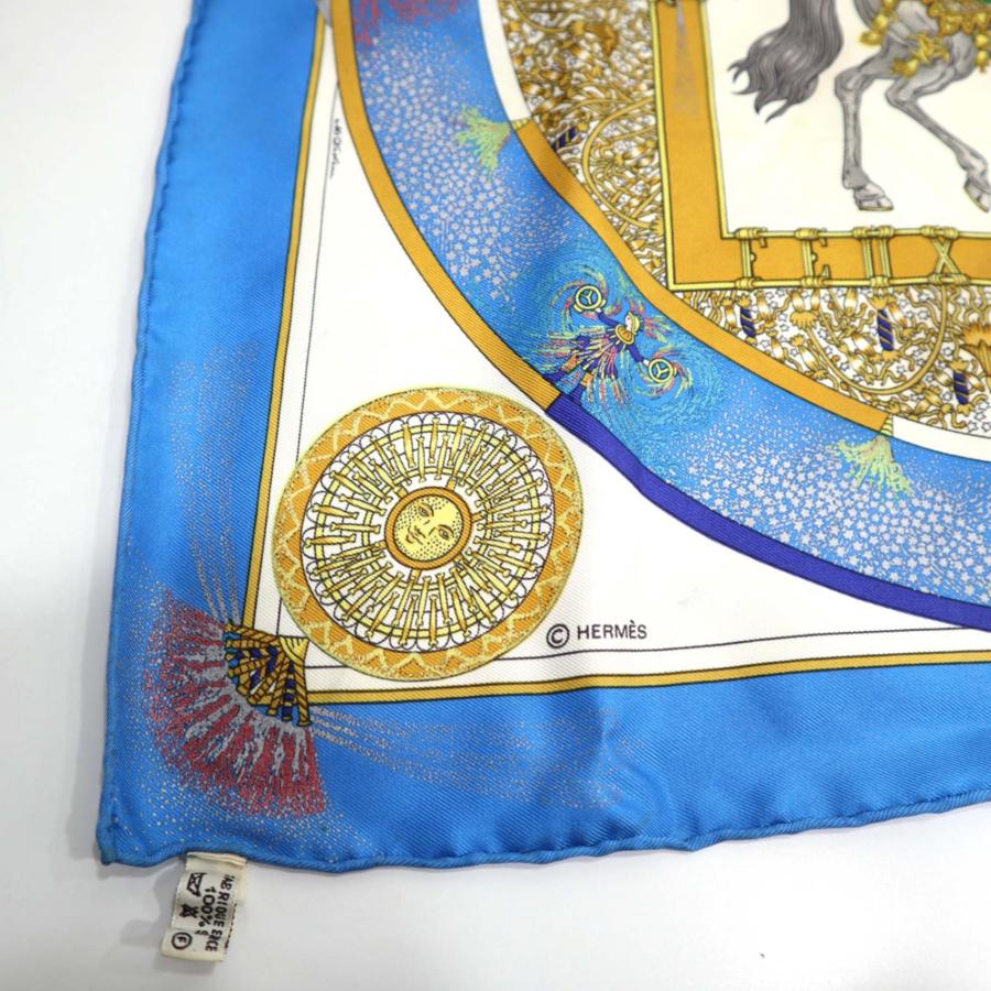 質屋 HERMES エルメス スカーフ カレ45 プチカレ FEUX DARTIFICE 技巧