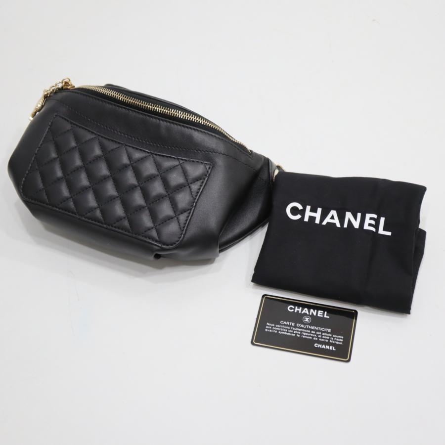 シャネル ラムスキン ココマーク ウエスト ボディ バッグ ブラック, 質屋 CHANEL シャネル マトラッセ ボディバッグ ウエストポーチ 31 RUE