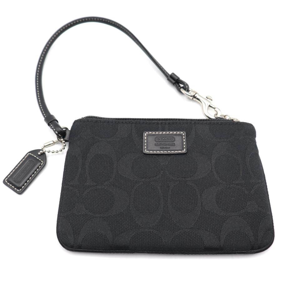 質屋 コーチ COACH ウォレットポーチ Black シグネチャー ブラック