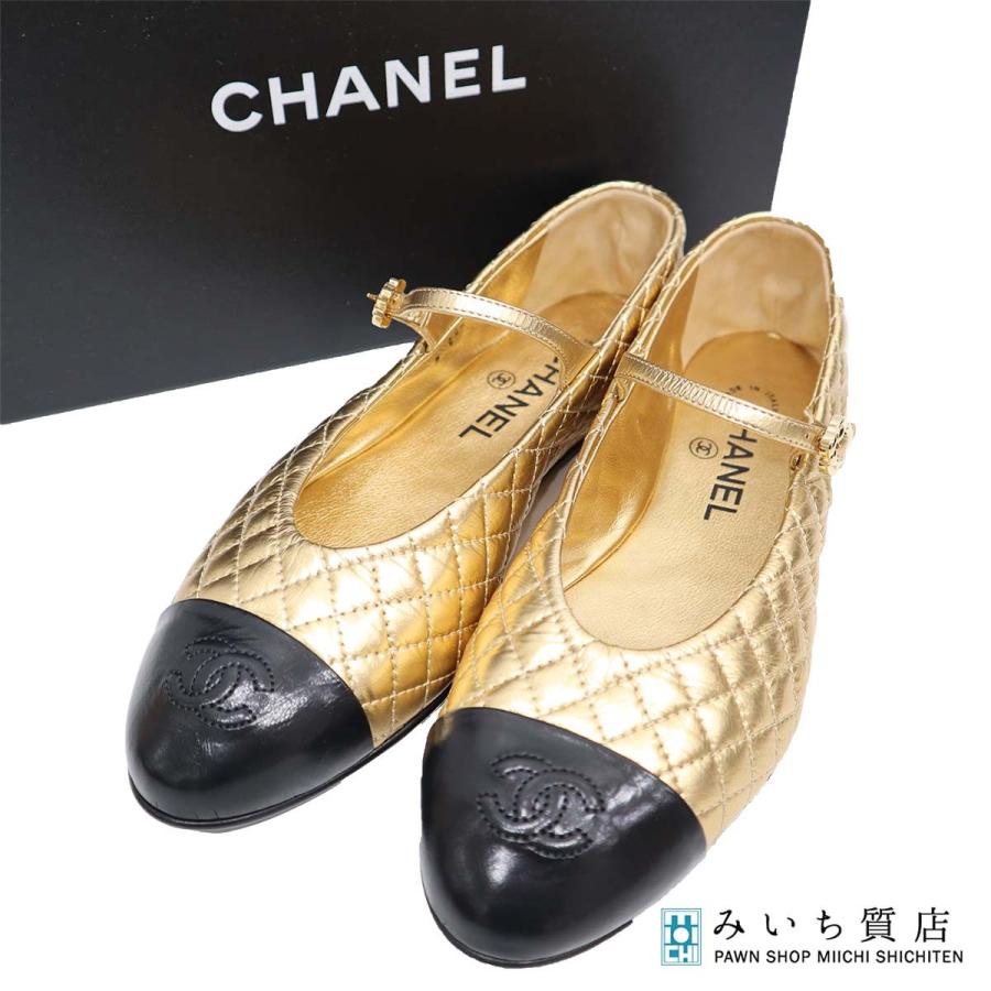 質屋 CHANEL シャネル フラットシューズ 371/2 約24.5cm メリー