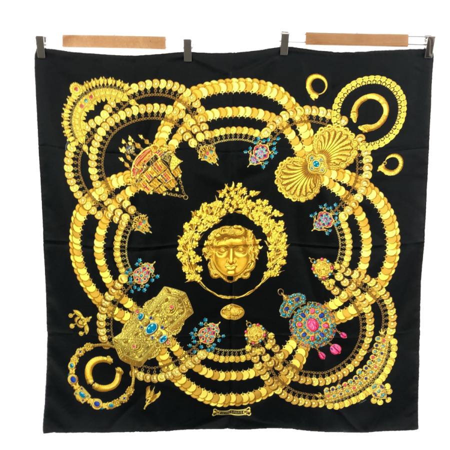 質屋 エルメス HERMES スカーフ カレ90 コスミマ KOSMIMA 宇宙 黒系