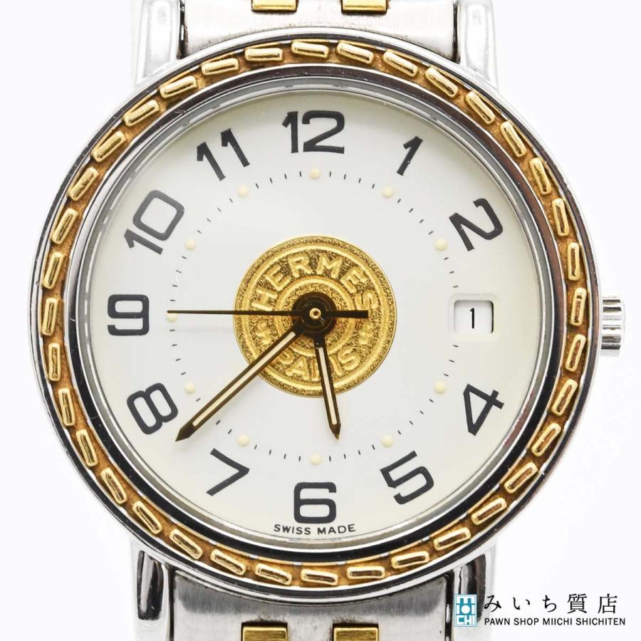 質屋 腕時計 稼働 HERMES エルメス セリエ クォーツ レディース 白色