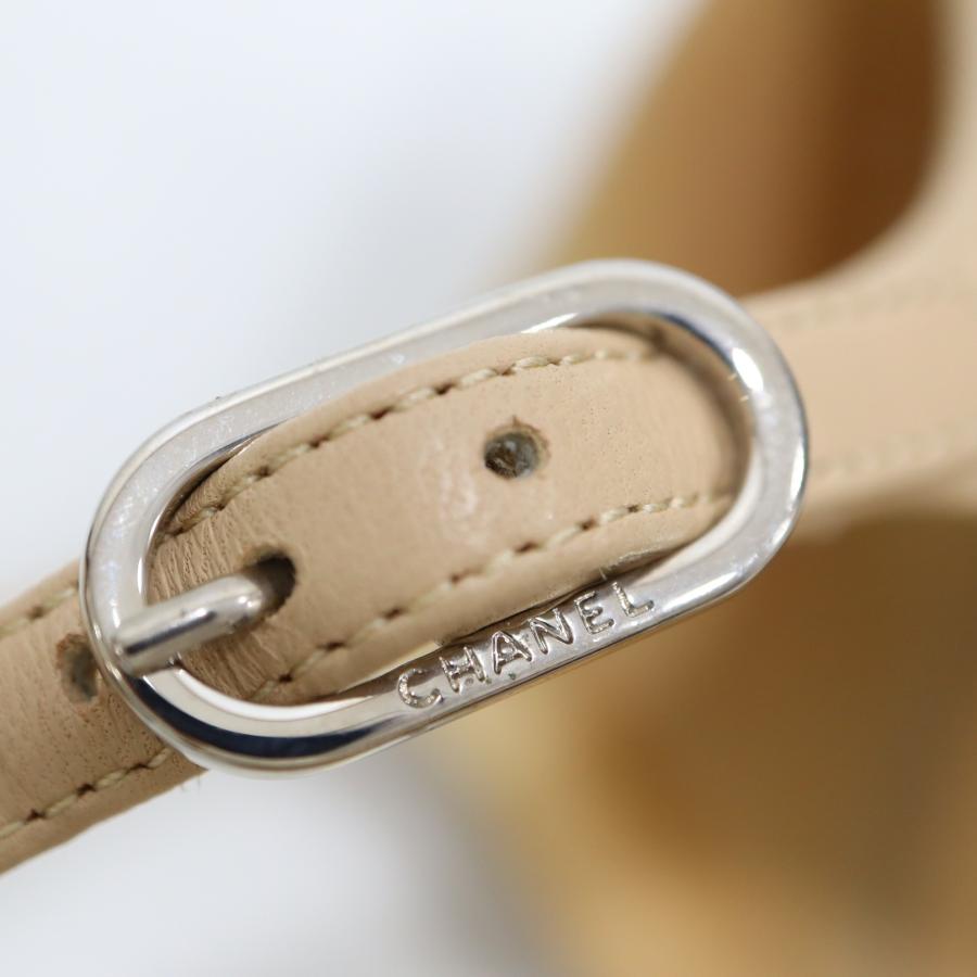 質屋 CHANEL シャネル ヒール G32857 37C 23.5cm ベージュ パンプス