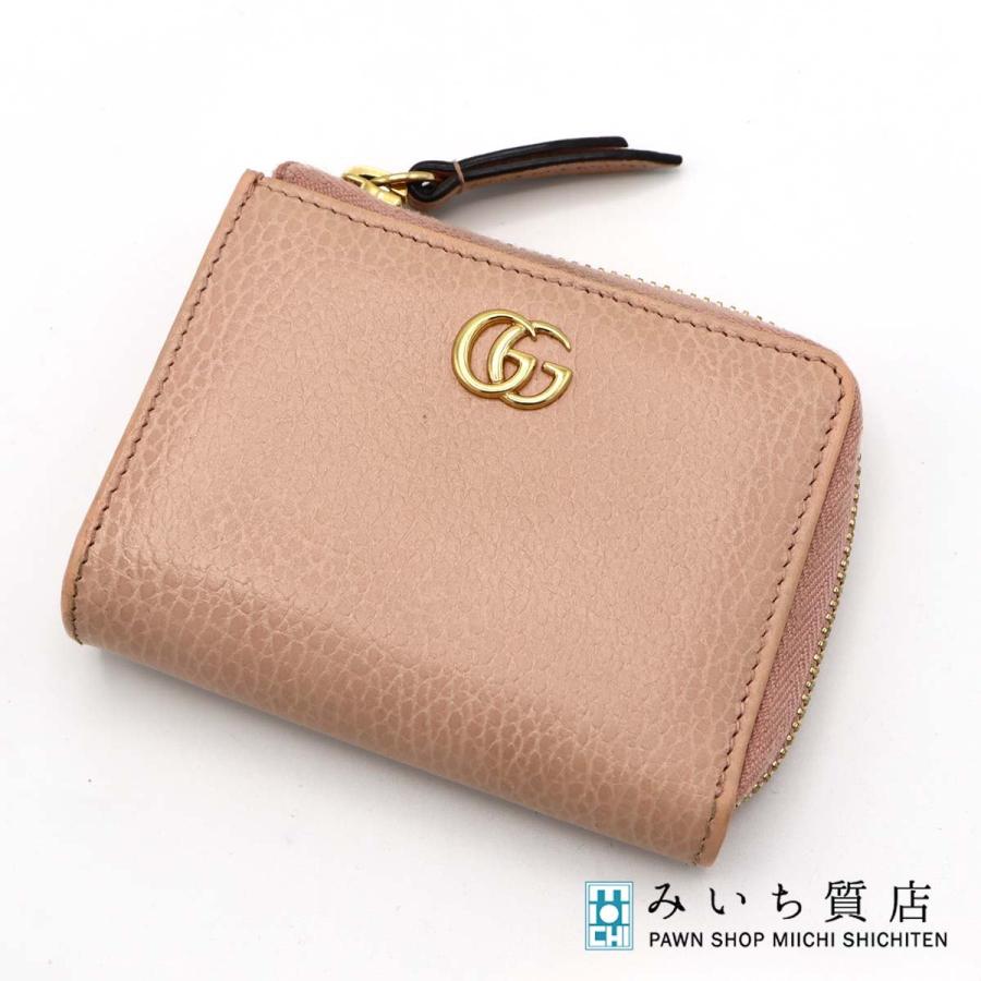 質屋 GUCCI グッチ GG マーモント L字 ジップアラウンド 財布 ジップ