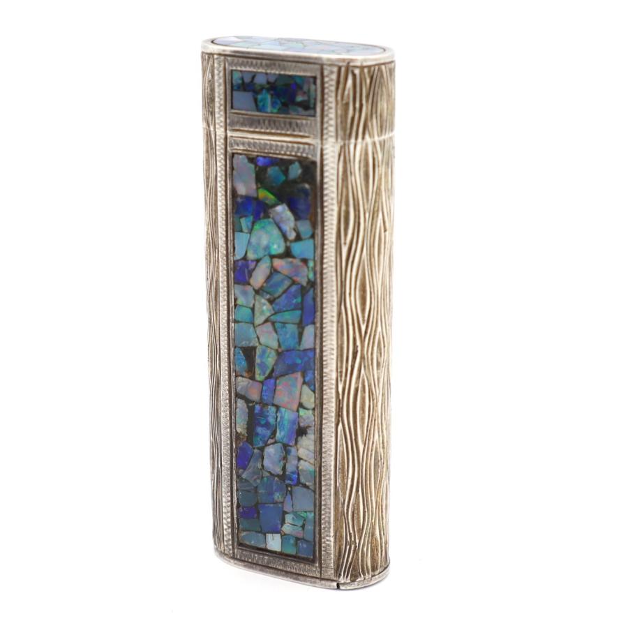 質屋 Cartier カルティエ ガスライター モザイクオパール シルバーカラー ローラー式 喫煙具 着火未確認 M619-3 みいち質店の画像