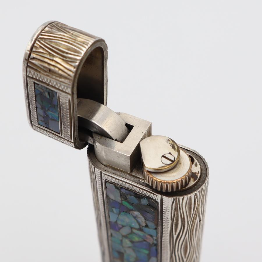 質屋 Cartier カルティエ ガスライター モザイクオパール シルバーカラー ローラー式 喫煙具 着火未確認 M619-3 みいち質店の画像