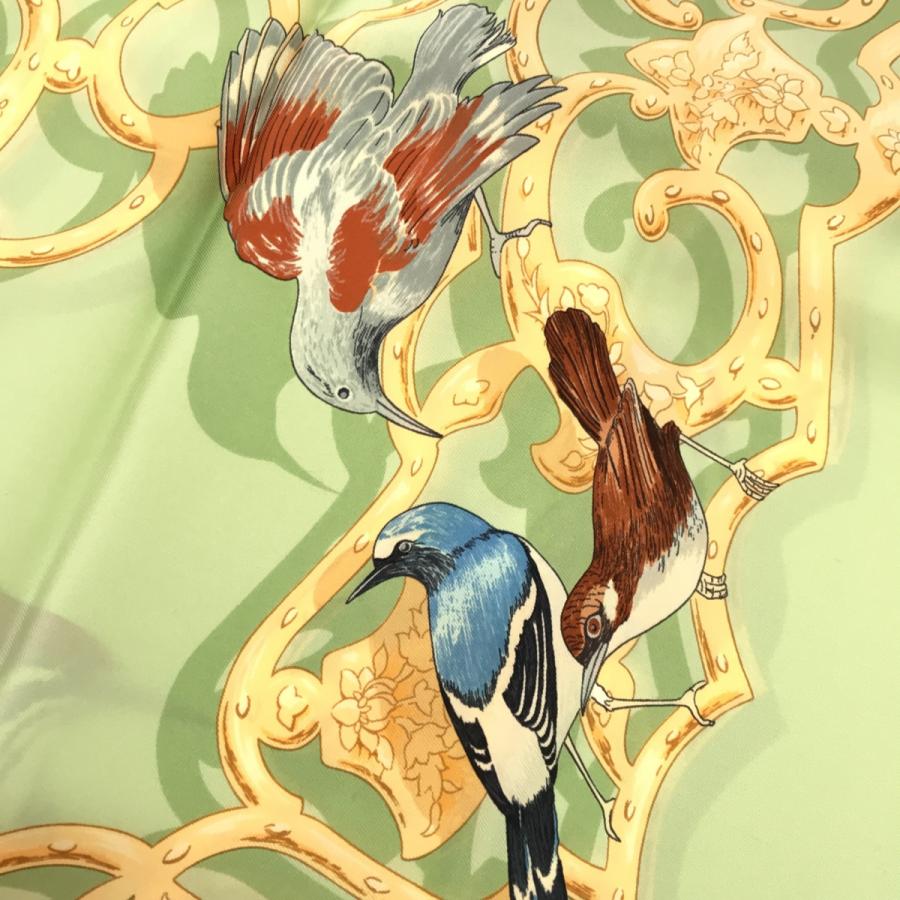 質屋 エルメス HERMES カレ90 スカーフ インドとヒマラヤの小鳥たち