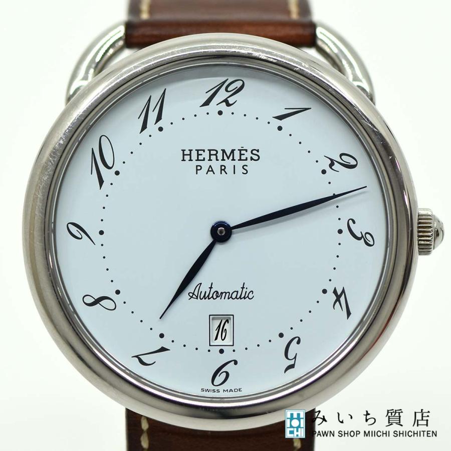 エルメス アルソー AR4.810 メンズ腕時計自動巻き／ブラック文字盤 AT HERMES - エルメス アルソー AR4.810 メンズ腕時計自動巻き