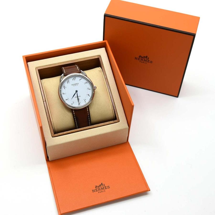 質屋 腕時計 HERMES エルメス アルソー AR4.810 自動巻き AT ホワイト