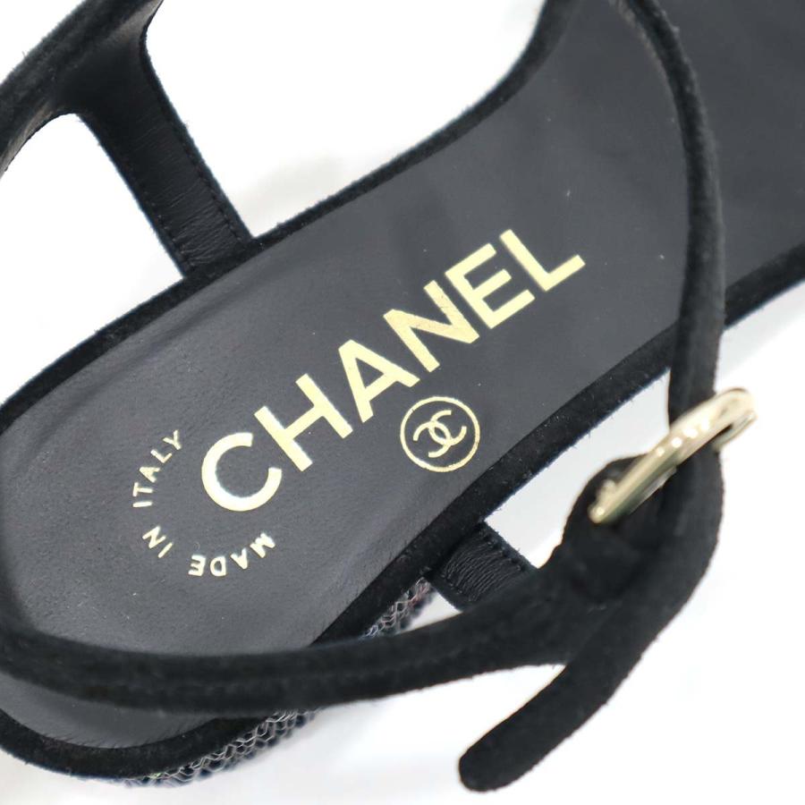 質屋 CHANEL シャネル マルチカラー ラインストーン サンダル クルーズ