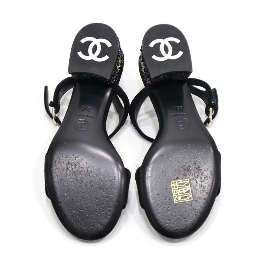 質屋 CHANEL シャネル マルチカラー ラインストーン サンダル クルーズ
